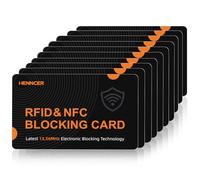 RFID Blocking Card, NFC Debit Credit Card Passport Protector, Entire Wallet Protection Blocker Set for Men & Women, Smart Slim Design Perfectly fits in Wallet and Purse (Blackorange, 6), Blackorange