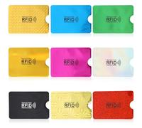RFID Blocking Card Sleeve Wallet with 9 Multi-Color Pockets - Thin Credit Card Protector and Anti-Theft Identity Holder for Women and Men