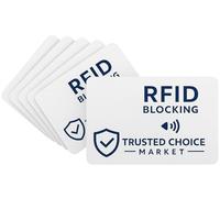 RFID Blocking Cards 6-Pack - NFC Contactless Protection for Credit, Debit, ID, ATM Cards & Passport - Slim Anti-Theft Card Blocker for Wallet & Purse (Grey)