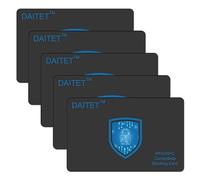 RFID Blocking Cards for Men & Women, Slim Contactless NFC Bank Debit Credit Card Passport Protector Blocker Set, Protection Entire Wallet or Purse, Black 5Pack, Minimalist