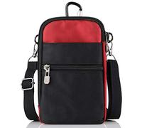 RFID Blocking Cell Phone Shoulder Bag for Men, Cell Phone Belt Clip Pouch Holster, 6.5" Small Crossbody Cell Phone Bag Wallet Smartphone Belt Waist Purse Hiking Pack Holder with Locking Carabiner