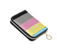 RFID Blocking Credit Card Holder Women Wallet Zip Around Leather Zipper Wallet with Coin Pouch Polygender Pride Flag Multigender Experiences Two