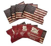 RFID Blocking Credit Card Sleeve Protectors - USA Made Slim Wallet Inserts for Credit Cards, Debit Cards & ID Protection, Red, Patriotic