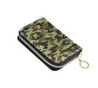 RFID Blocking Credit Card Wallets Wallets for Women Zip Around Leather Coin Purse Pouch with Zipper Classical Camouflage Green