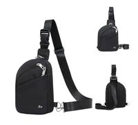RFID-Blocking Crossbody Bag Unisex Oxford Chest Bag for Travel, Black | Weighs 200 g, Adjustable to 130 cm, 4 built-in and 2 zip pockets, Hidden zipper deters theft, Splash-resistant fabric