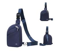 RFID-Blocking Crossbody Bag Unisex Oxford Chest Bag for Travel, Dark Blue | Weighs 200 g, Adjustable to 130 cm, 4 built-in and 2 zip pockets, Hidden zipper deters theft, Splash-resistant fabric