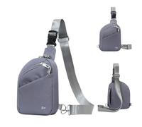 RFID-Blocking Crossbody Bag Unisex Oxford Chest Bag for Travel, Dark Gray | Weighs 200 g, Adjustable to 130 cm, 4 built-in and 2 zip pockets, Hidden zipper deters theft, Splash-resistant fabric