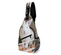 Rfid Blocking Crossbody Sling Bag for Women Men, Rabbit in The Cage Travel Sling Handbags Backpack, Shoulder Bags, Chest Bag Pack Man Purse, Casual Daypacks for Hiking Running Cycling-Black
