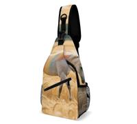 Rfid Blocking Crossbody Sling Bag for Women Men, Rainbow Horse Travel Sling Handbags Backpack, Shoulder Bags, Chest Bag Pack Man Purse, Casual Daypacks for Hiking Running Cycling-Black