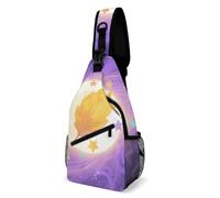 Rfid Blocking Crossbody Sling Bag for Women Men, Star Eucalyptus Leaf Travel Sling Handbags Backpack, Shoulder Bags, Chest Bag Pack Man Purse, Casual Daypacks for Hiking Running Cycling-Black
