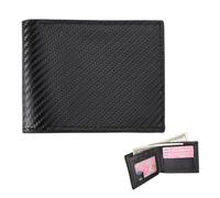 RFID Blocking Leather Wallet for Men - Slim Billfold With Card Slots, ID Window, Minimalist Design - Black