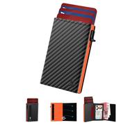 RFID Blocking Leather Wallet, Slim Wallets for Men UK with 11 Cards Slots, Cash Slot & ID Window & Coin Pocket, Minimalist Pop Up Credit Card Holder with Magnetic Closure, Card Cases with Gift Box