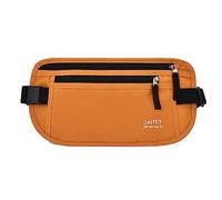 RFID Blocking Money Belt for Men Women, Slim Fanny Pack for Travel，Running,Conceal Waist Wallet for Passport Holder,Phone,Cash(Brown Orange)