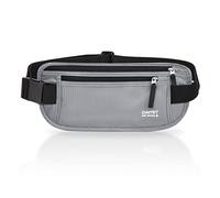 RFID Blocking Money Belt for Men Women, Slim Fanny Pack for Travel，Running,Conceal Waist Wallet for Passport Holder,Phone,Cash(Black Light Grey)