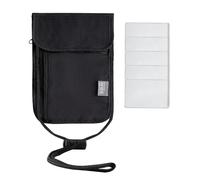 RFID Blocking Neck Pouch, Passport Holder Neck Wallet, Anti-Theft Travel Document Chest Pocket, Neck Document Organiser Bag, Waterproof Travel Wallet with Adjustable Neck Strap 5 Card Holder for Cash