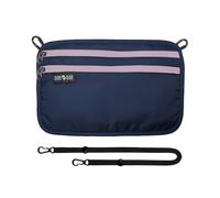 RFID Blocking Passport Holder Pouch for Travelling | Travel Neck Wallet Organiser for Credit Card, Cash, Cell Phone | Travel Essentials Bag Accessories incl. Mini Pen + Keychain Bottle (Navy)