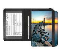 RFID Blocking Passport Holder & Vaccine Card Protector - Waterproof Travel Document Organizer with CDC Card Slot,Credit Card Pockets - PU Leather Cover for Women & Men,Citys Lighthouse