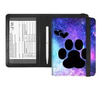 RFID Blocking Passport Holder & Vaccine Card Protector - Waterproof Travel Document Organizer with CDC Card Slot,Credit Card Pockets - PU Leather Cover for Women & Men,Animals Dog Paws Galaxy