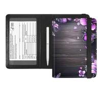 RFID Blocking Passport Holder & Vaccine Card Protector - Waterproof Travel Document Organizer with CDC Card Slot,Credit Card Pockets - PU Leather Cover for Women & Men,Purple And Pink Flowers