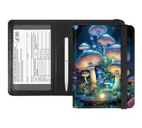 RFID Blocking Passport Holder & Vaccine Card Protector - Waterproof Travel Document Organizer with CDC Card Slot,Credit Card Pockets - PU Leather Cover for Women & Men,Mushroom Butterfly