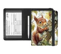 RFID Blocking Passport Holder & Vaccine Card Protector - Waterproof Travel Document Organizer with CDC Card Slot,Credit Card Pockets - PU Leather Cover for Women & Men,Cute Little Squirrel