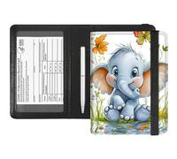 RFID Blocking Passport Holder & Vaccine Card Protector - Waterproof Travel Document Organizer with CDC Card Slot,Credit Card Pockets - PU Leather Cover for Women & Men,Baby Elephant In The Water