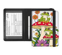 RFID Blocking Passport Holder & Vaccine Card Protector - Waterproof Travel Document Organizer with CDC Card Slot,Credit Card Pockets - PU Leather Cover for Women & Men,Cute Frogs On Mushrooms