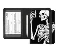 RFID Blocking Passport Holder & Vaccine Card Protector - Waterproof Travel Document Organizer with CDC Card Slot,Credit Card Pockets - PU Leather Cover for Women & Men,Skeleton Taking Selfie