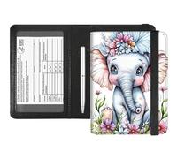RFID Blocking Passport Holder & Vaccine Card Protector - Waterproof Travel Document Organizer with CDC Card Slot,Credit Card Pockets - PU Leather Cover for Women & Men,Baby Elephant Flower