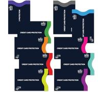 RFID Blocking Sleeves (10 RFID Blocking Sleeves, 5 Unique Designs) Identity Theft Protection Travel Case Set (American Element) (Side Load), Black Card Sleeve, Minimalist