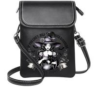 RFID Blocking Zipper Phone Wallet Women’s RFID Clutch Purse Cemetery Witch Skeleton Bat Haunted Halloween Pumpkin Ghost Long Purse for Gift for Everyday Use or Gift Idea