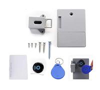 RFID Cabinet Lock, Battery Id Card Electronic Locker Cabinet Door Wardobe Lock Keyless DIY Abs Plastic Locker (1x Lock+1x Pack Screws+1x ID Card+1x ID Tag)