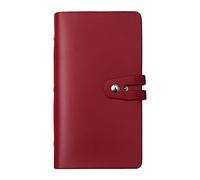 RFID Credit Card Holder, Leather Business Card Organizer with 96 Card Slots, Credit Card Protector for Managing Your Different Cards and Important Documents to Prevent Loss or Damage (Dark Red), Dark