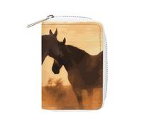 RFID Credit Card Holder Wallets for Women Cute Small Leather Ladies Cardholder Wallets Horses in Love Card Organizer Case with Zipper, style, 16x11.5cm