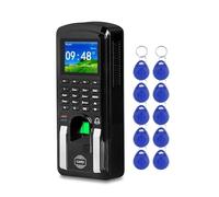 RFID Fingerprint Access Control Biometric Time Attendance System Machine Employee Check-in Recorder 2.4 Inch USB(Black)