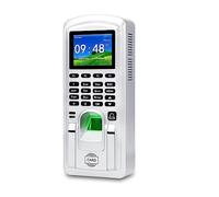 RFID Fingerprint Access Control IP Biometric Time Attendance System Machine Employee Check-in Recorder 2.4inch(Color:Silver)