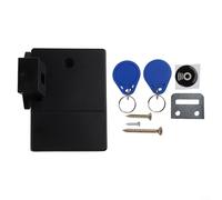 RFID IC Card Sensor Cabinet Lock with Invisible Digital Design, Intelligent Electronic Drawer Security for Home or Office, DIY Installation, Compact ABS(Black)
