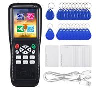 RFID ID Card Reader Copier Writer Duplicator, English Version RFID NFC Copier ID Cards Reader Writer with 10pcs T557 125khz ID Cards,10pcs ID 125kh Keyfobs,10pcs IC 13.56mhz Keyfob