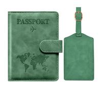 RFID Passport Protector Cover, Multifunctional Anti-magnetic Blocking Travel Wallet Pouch Protective Passport Case, B-Green, Modern