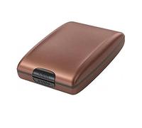 RFID Secure Cash and Cards Wallet,Aluminium RFID Wallet Information Holder,Security RFID Blocking Metal Wallet Case Business Card Protector (Brown)