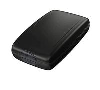 RFID Secure Cash and Cards Wallet,Aluminium RFID Wallet Information Holder,Security RFID Blocking Metal Wallet Case Business Card Protector (Black)