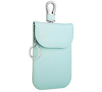 RFID Signal Blocker Faraday Pouch for Car Keys, Gate Remote, Premium PU Leather, Jammer for Keyless Entry, Relay Attack Prevention, Anti-Theft Protection (Light Green)