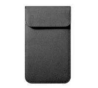 RFID Signal Blocker Faraday Pouch for Car Keys, Premium PU Leather, Jammer for Keyless Entry, Relay Attack Prevention, PLUS SIZE (XL - Black)