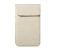 RFID Signal Blocker Faraday Pouch for Car Keys, Premium PU Leather, Jammer for Keyless Entry, Relay Attack Prevention, PLUS SIZE (XL - Beige)