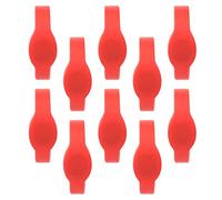 RFID Silicone Wristband 13.56MHz, 10pcs Waterproof IC Bracelets, Multi - Color Soft Bands - Durable Material, High Stability, Ideal for Pools and Saunas (Red)