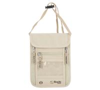 RFID Travel Neck Wallet Beige - Secure Passport Holder & Money Pouch with Adjustable Strap for Men & Women