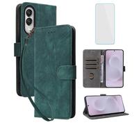 RFID Wallet Phone Case for Samsung Galaxy S25 Edge 5G Green | with Screen Protector,Leather Flip Cover,Card Slot,Kickstand,Mobile Phone Case for Samsung S 25 Edge SM-S937B Galaxy S25Edge