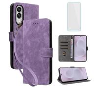 RFID Wallet Phone Case for Samsung Galaxy S25 Edge 5G Purple | with Screen Protector,Leather Flip Cover,Card Slot,Kickstand,Mobile Phone Case for Samsung S 25 Edge SM-S937B Galaxy S25Edge
