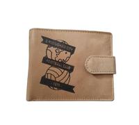 RFID Wallet tan Leather Birmingham Design in Grey Velvet Presentation Bag