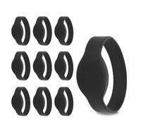 RFID Wristbands, 10pcs 13.56Mhz Silicone Wristband Water proof IC Card Bracelet Access Control Band for Swimming Pool Sauna Fitness Clubs (Black)